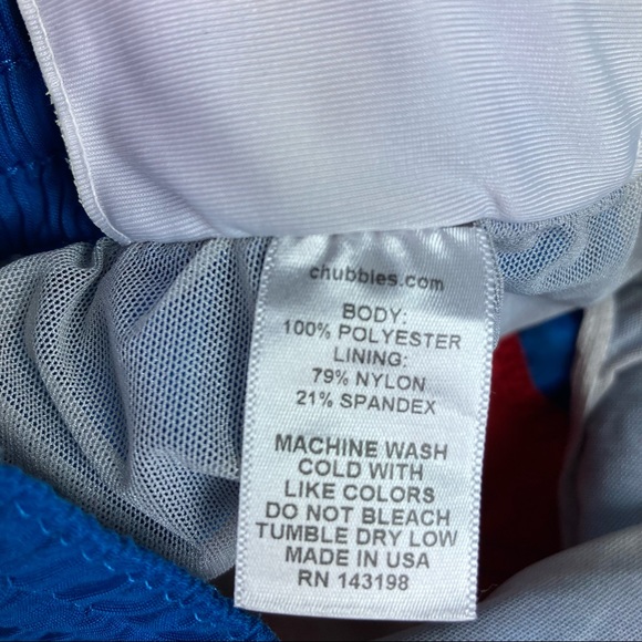 Chubbies Blue Red Colorblock The Liberties 5” Swim Shorts - Picture 6 of 6